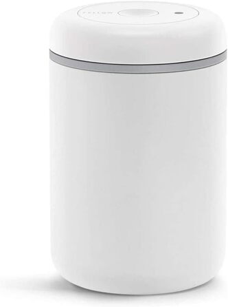 Atmos Vacuum Containers for Coffee and Food, 1.2 Liter, Matte White, Large (1.2 L)