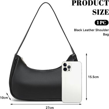 Сумка жіноча на плече з екошкіри, ретро хобо, маленька сумка для дівчат-підлітків, однотонна Dirndl сумка