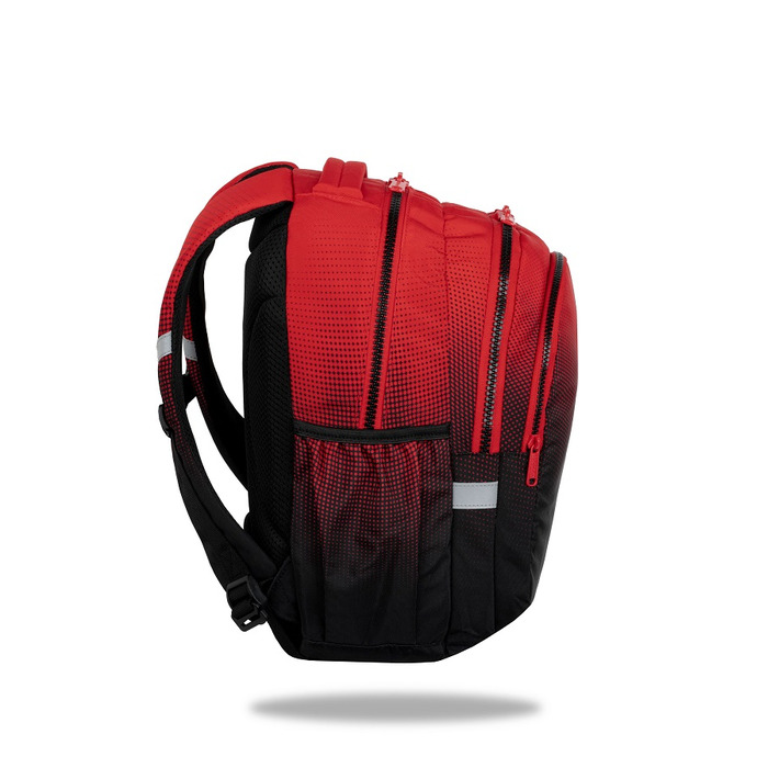 Багатовідсіковий шкільний рюкзак CoolPack, чорний з червоним, 21 л