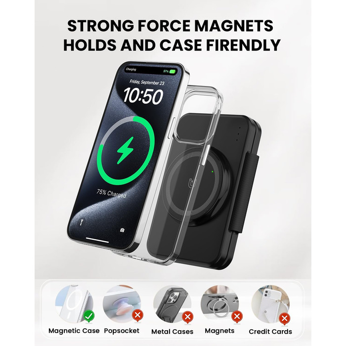 Зарядний пристрій GEEKERA MagSafe 3-в-1: для Apple Watch, iPhone та AirPods (чорний)