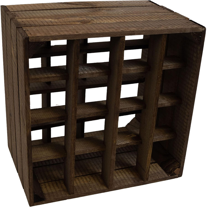 Wine Rack 16er white/natural/flamed Dimensions 40x40x27cm Shelf Box Bottle Rack Wine Rack Apple crate/Wine crate (dark)