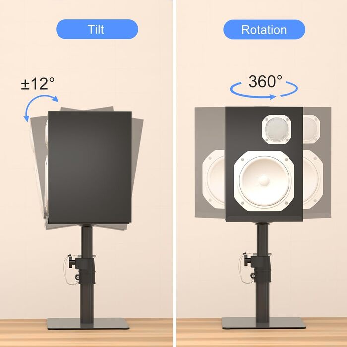 Підставка для колонок Suptek - 2 шт., чорний колір, 20 x 16.5 см, SDM003MB/SDM001T