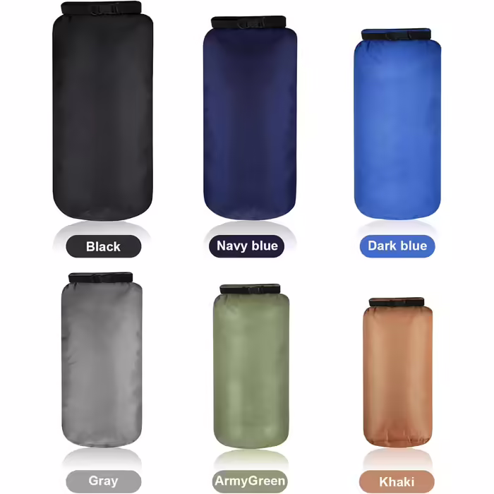 6-Piece Waterproof Dry Bag Set - Dry Sack Lightweight Airtight Pack Sack Set 20L 15L 10L 8L 5L 3L Dry Bag and Long Adjustable Shoulder Strap for Kayaking