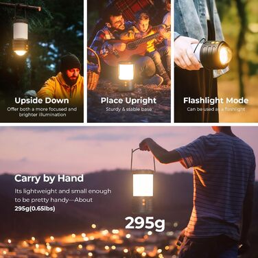 2 Pack Camping Lanterns, LED Camping Lanterns, 5000mAh Rechargeable Battery Emergency Lights for Power Outages, 3 Colors, IPX4 Waterproof Portable Flashlight Camping Tent Light for Home