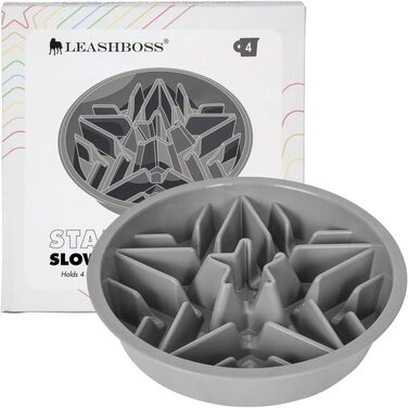 Миска для собак Leashboss Anti Sling Bowl - Лабіринт для повільного годування, сіра (2/4 чашки)