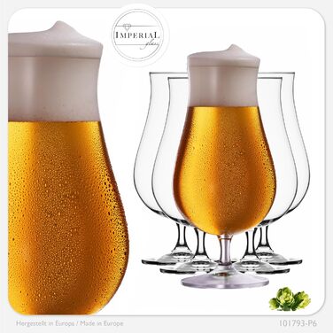 Набір пивних келихів Pilsner 500 мл (6 шт) Crystalline Glass - Келихи для пива, пивні тульпи 0.5 л