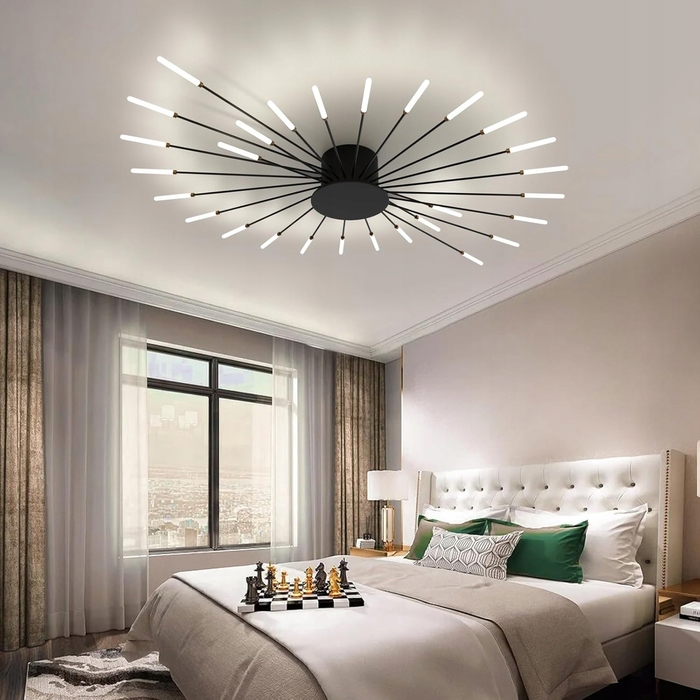 Сучасна LED-люстра GOECO, чорна, 100 см, 3150 лм, 28 Вт