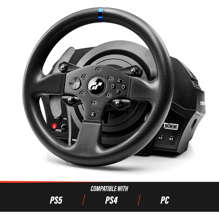 Руль для гонок Thrustmaster T300 RS GT з Force Feedback, ліцензований Gran Turismo, сумісний з PS5/PS4/PC