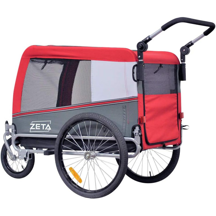 Причеп-перевозник для собак та котів Papilioshop Zeta, 3 розміри, червоний L