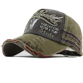 Кепка бейсболка Vintage Baumwolle з бавовни, випрасувана джинсова кепка з витертими краями, стильна кепка-тракер з вишивкою, класична спортивна кепка, кепка в стилі хіп-хоп, регульованого розміру для чоловіків та жінок, колір: хакі