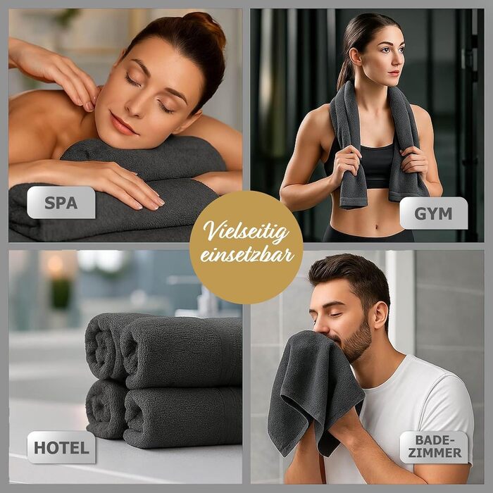 Набір махрових рушників для рук Class Home Collection, 100% бавовна, 50x100 см, 4 шт. — м'які та гігроскопічні, червоні
