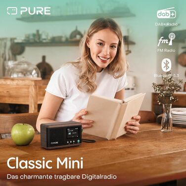 Портативне радіо Pure Classic Mini: DAB+, Bluetooth 5.3, 15 годин роботи, 2.4