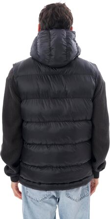 Чоловіча жилетка з пуховим наповнювачем – преміум якість, м'який матеріал, знімна капюшон, чорний колір