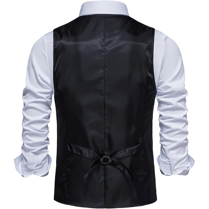 Чоловіча жилетка в клітинку Tweed, чорна, з кишенею, для бізнесу та відпочинку (M)