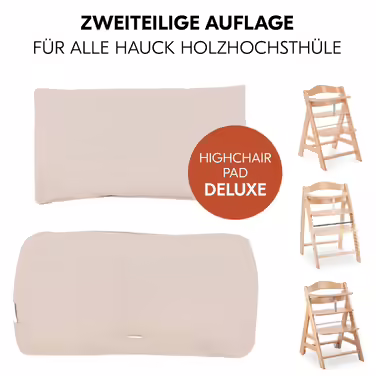 hauck 2-piece Deluxe Seat Cushion for Alpha Highchair - Seat Cushion/Seat Liner/Highchair Cushion (Beige)