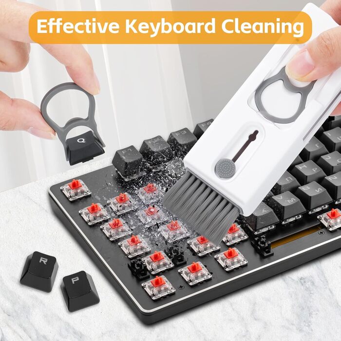 Набір для чищення клавіатури Alyvisun 11 в 1: для ноутбука, телефону, планшета, комп'ютера. Сірий