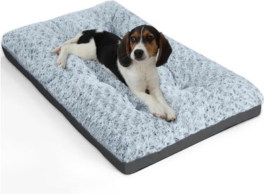 ALANMOND Dog Bed for Large and Medium Dogs - Fluffy Dog Cushion, Washable Dog Mat - Waterproof, Non-Slip, Breathable - - 91 x 58 cm (L 107 x W 71 x H 9 cm, Grey)