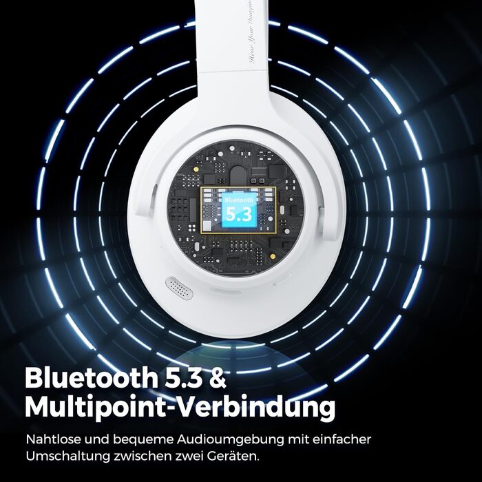 SoundPEATS Space: Бездротові навушники Over-Ear з гібридним ANC, ENC-мікрофоном та 40мм драйверами (білі)