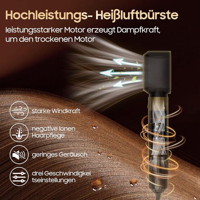 Набір для укладки волосся Airstyler 5 в 1: фен-щітка, термощітка, плойка, для створення об'єму, локонів, випрямлення, чорний