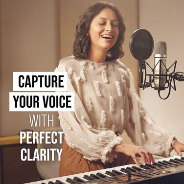 Мікрофон RØDE NT1-A з ниркоподібною характеристикою, комплект з паузозахистом, поп-фільтром та XLR-кабелем для запису вокалу, музики, стрімінгу та подкастингу (NT1 5th Gen Silver)