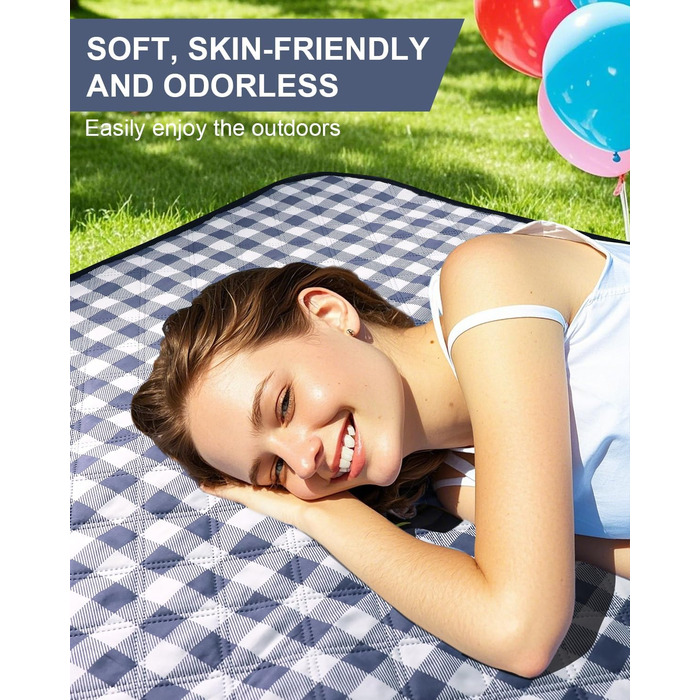 Плед для пікніка LIVEHITOP водонепроникний XXL (200x200 см, бежевий) для пляжу, кемпінгу, парку, BBQ
