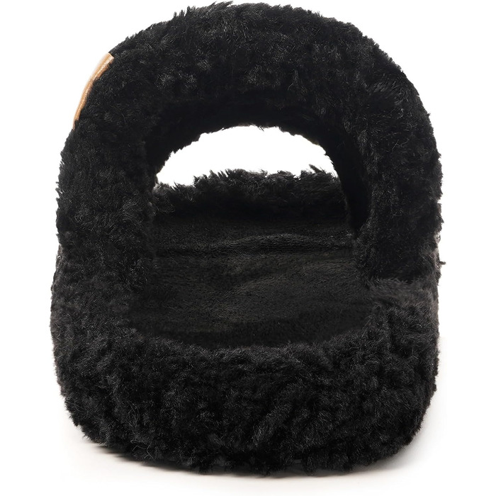 Домашні тапочки Dokela для жінок з меморі-піною, м'які, з штучним хутром, відкриті, легкі, неслизькі, для дому, теплі, зручні, модель slip-on (41/42 EU, чорний)