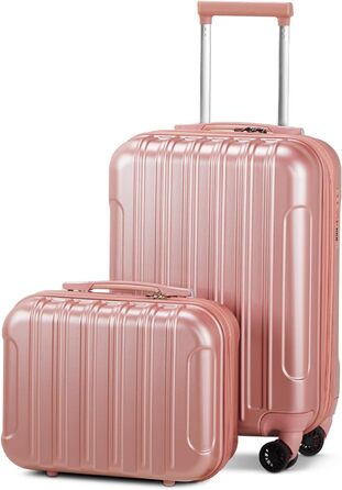 Набір валіз LALAHO 3 шт. з жорстким корпусом, великий дорожній набір, валізи з колесами, ABS+PC, ручна поклажа, набір валіз з жорстким корпусом, м'ятно-зелений (рожеве золото)