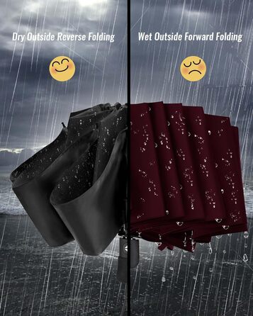 Чакіпі Чакіпі Парасолька велика, стійка до вітру, компактна для подорожей, автоматична, для жінок та чоловіків – кишеньковий парасолька, портативний UV-захист, чорний, 210T покриття, діаметр 97 см, 8 спиць, довжина 108 см