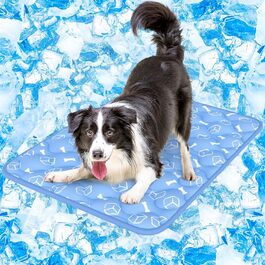 Rywe Cooling Mat for Dogs - Upgraded Colorfastness, Thicker, Washable, Self-Cooling Mat, 70x90cm Dog Mat - Non-Slip, Soft, Water-Absorbent, Odor-Reducing, Summer Dog Blanket for Dogs and Cats - (L, Blue)