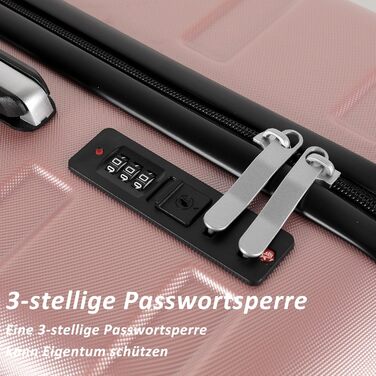 Набір валіз TANTOMI 3 шт., ABS, рожево-золотий колір, 20/24/28 дюймів, з колесами