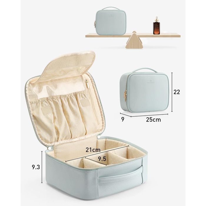 Чемоданчик для косметики Vlando, дорожній, великий, водонепроникний, для жінок, чоловіків, дівчаток, синій, з організатором