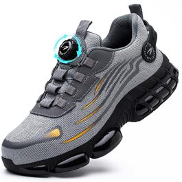 Робочі черевики з металевим підноском для чоловіків та жінок. Безпечні черевики Unisex, спортивний дизайн, легкі, антипрокольні, розміри 38-46 EU, сірий колір