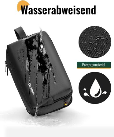 Чоловіча дорожня косметичка Kulturbeutel, водонепроникна косметичка для подорожей, чорна, M