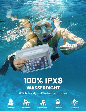 Водонепроникна сумка Lamicall [2 шт.] - водонепроникний поясний мішок з регульованим ремінцем, IPX8, для водного спорту, плавання, пляжу, подорожей (прозора)