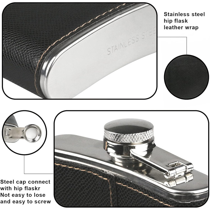 Набір фляг 260 мл з нержавіючої сталі для віскі та шнапсу. Міні фляга, портативна, дорогий алкогольний аксесуар, подарунок (зелений, чорний)