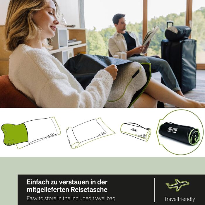 BLACKROLL® Recovery Pillow Set Jersey, orthopedic cervical pillow for the upper cervical spine made from memory foam - Made in Germany Pillow + cover in anthracite