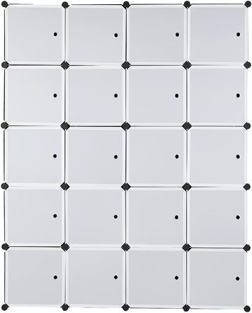Regal system, 10 cubes, plastic wardrobe with doors, modular cabinet for space-saving storage, 70 x 45 x 175 cm, white door & black cabinet. Storage for clothing, shoes etc. (140 x 45 x 175 cm, White-1)