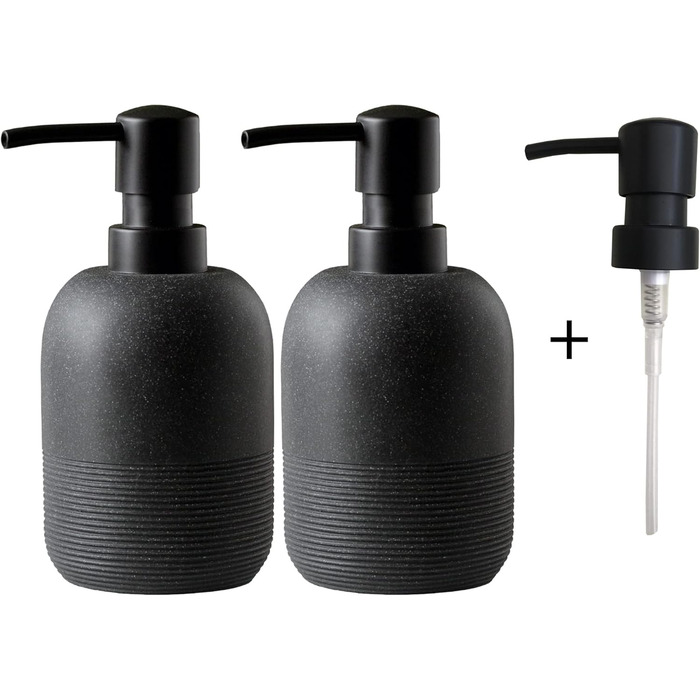 Набір дозаторів для мила та лосьйону, чорний. Дозатор для мила та лосьйону для ванної кімнати та кухні.