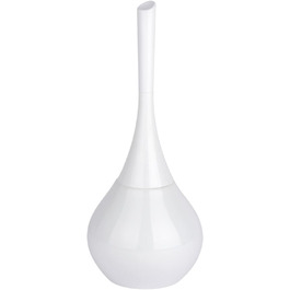 Набір для туалету WENKO Mod. Flakon: тримач щітки та щітка для унітазу, кераміка та пластик, Ø 17 см x 42,5 см, білий