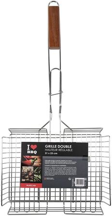 Grillroste I LOVE BBQ для гриля та смокера: регульований, 31x23 см, хром сталь