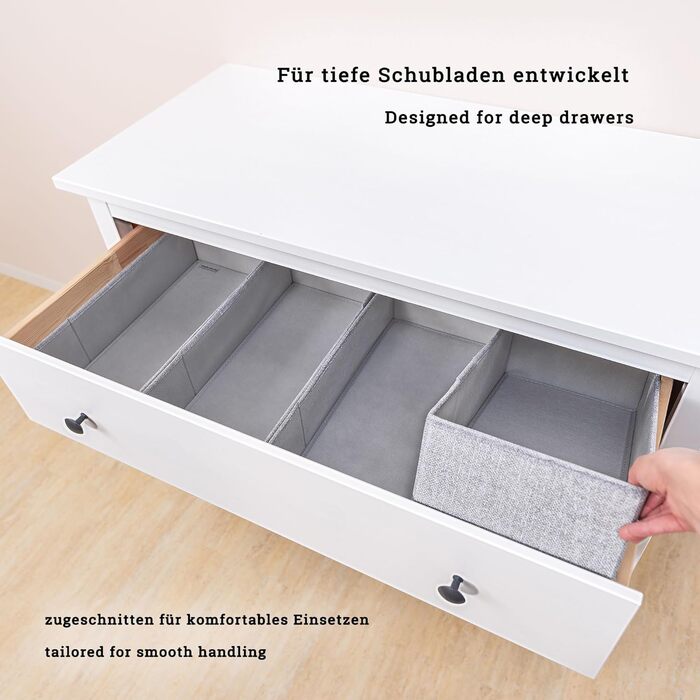 For IKEA dresser; THE ORIGINAL; perfect fit; Stable base; Drawer organization system for changing supplies, children's clothes, socks, underwear; 5-piece set (HEMNES FileFolding)