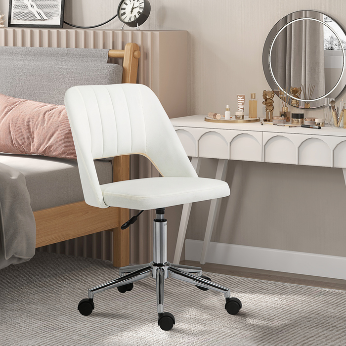 Крісло Vinsetto Beige, регульоване по висоті офісне крісло для вітальні та робочого столу, компактне, ергономічне та сучасне