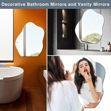 Круглий дзеркало на стіну без рами 40 см, HD скло, сучасний дизайн. Підходить для ванної кімнати, вітальні, спальні, коридору.