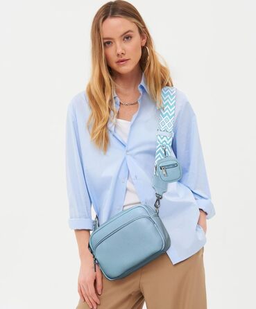 Сумка жіноча через плече маленька PU шкіра кросбоді Eisblau-b зі знімним ремінцем