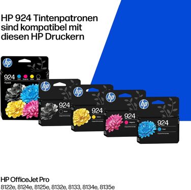 Оригінальний чорний картридж HP 924 (нова версія) для принтера