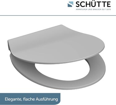 Слім сидіння для унітаза SCHÜTTE з мікроліфтом (Duroplast), швидкознімна кришка, витримує до 175 кг, чорний (сірий)