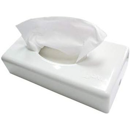 Blanc HYGIENIC Cosmetic Tissue Dispenser Futura – Wall-mountable tissue dispenser, dispenser for cosmetic tissues and wet wipes, capacity of 100 sheets, White