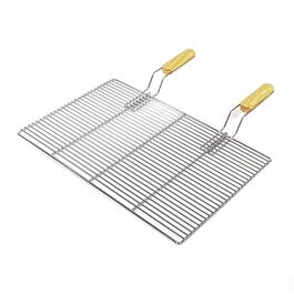 Решітка для гриля кутова 54x34 см з нержавіючої сталі з ручками для газового/кулькового гриля