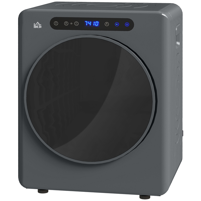 Сушарка для білизни HOMCOM з 6 програмами, 40-60°C, місткістю 4 кг, компактна, з сенсорним керуванням, сірого кольору