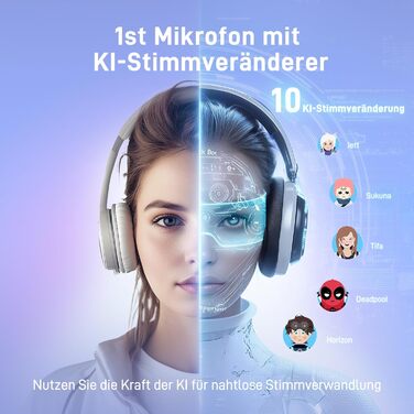 MAONO DM40 PRO Бездротовий мікрофон для ПК з RGB-підсвічуванням та ШІ-зміною голосу, 3-рівневим шумозаглушенням, для геймінгу, подкастингу та стрімінгу